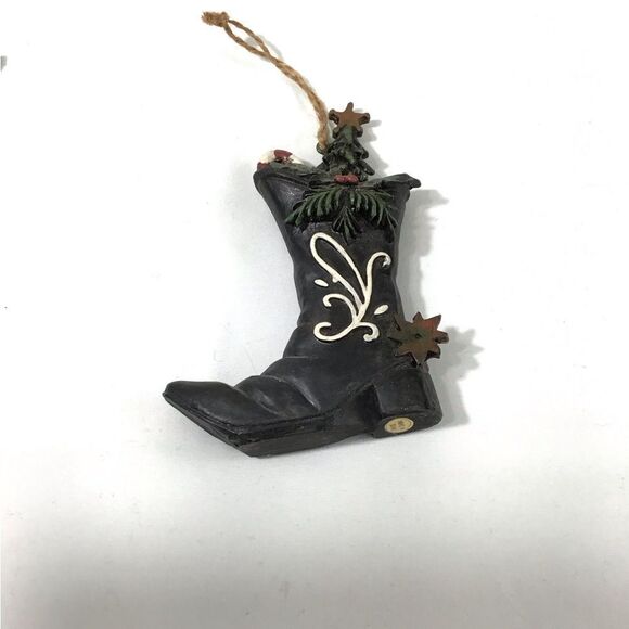 Carousel Animals Tree Ornaments Resin Collectibles One Black Boot Ornament - Picture 8 of 11